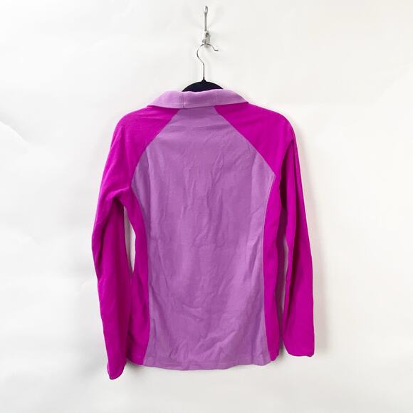 Columbia Medium Womens Purple Fuschia Colorblock Fleece Pullover Sweater Jacket - Picture 6 of 8